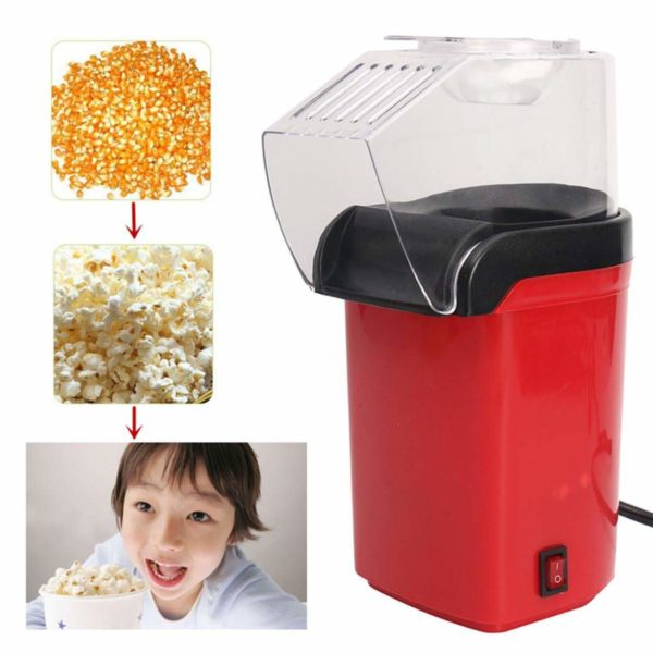 Small Popcorn Machine Household Healthy Hot Air Popcorn Popper Maker with  Measuring Cup Easy To Operate 1200W 110V Hair Dryer Popcorn Machine, US  Plug