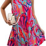 Allover Print Tie Back Halter Dress